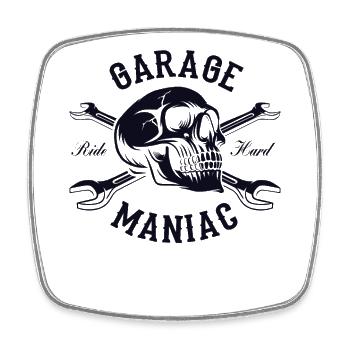 Garage Maniac Car Mechanic Car Mechanic Car - Square fridge magnet - white - Front