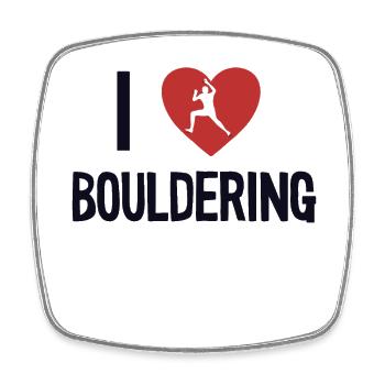 I love Bouldering Klettern Sportklettern Kraxler - Viereckiger Kühlschrankmagnet - Weiß - Vorne