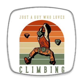 Just a Guy who Loves Climbing Bouldern Kraxler - Viereckiger Kühlschrankmagnet - Weiß - Vorne