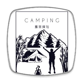 Camping Chinese Hanzi Glamping Campingplatz - Viereckiger Kühlschrankmagnet - Weiß - Vorne