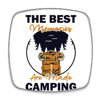 Best Memories are made Camping Campingplatz - Viereckiger Kühlschrankmagnet - Weiß - Vorne