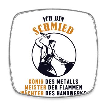 Schmied König Meister Wächter Blacksmith Forging - Viereckiger Kühlschrankmagnet - Weiß - Vorne