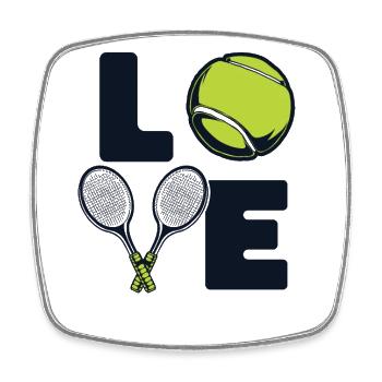 Love Tennis Coach Tennis Player Tennis Racket - Square fridge magnet - white - Front