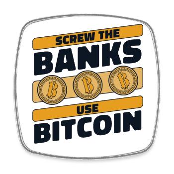 Screw The Banks Use Bitcoin Crypto Cryptocurrency - Square fridge magnet - white - Front