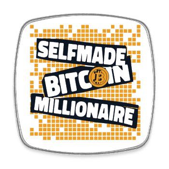 Selfmade Bitcoin Millionaire Blockchain Crypto - Viereckiger Kühlschrankmagnet - Weiß - Vorne