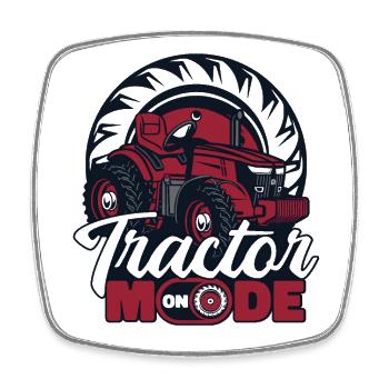 Tractor Mode On Agriculture Organic Farmer Farmer - Square fridge magnet - white - Front