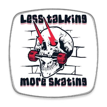Moins Parler Plus De Patinage Skatepark Skatergirl - Magnet carré - blanc - Devant
