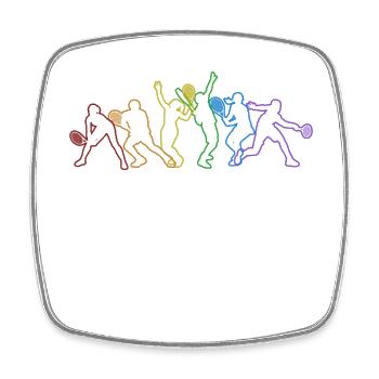 Tennis LGBT Rainbow Tennis Coach Tennis Player - Square fridge magnet - white - Front
