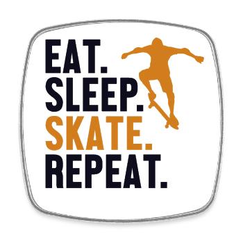 Manger Dormir Skate Répéter Skatepark Skatergirl - Magnet carré - blanc - Devant
