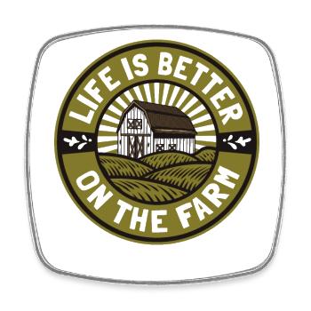 Life Is Better On The Farm Bauer Landwirtschaft - Viereckiger Kühlschrankmagnet - Weiß - Vorne