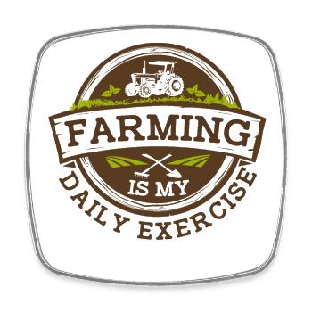 Farming Is My Daily Exercise Biobauer Bauer - Viereckiger Kühlschrankmagnet - Weiß - Vorne