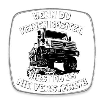 Unimog 437 - Offroad - Universal Motorgerät - Viereckiger Kühlschrankmagnet - Weiß - Vorne