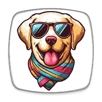 Cooler Labrador - Viereckiger Kühlschrankmagnet - Weiß - Vorne