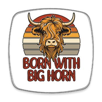 Né avec l’éleveur de vaches Big Horn Highland Highland - Magnet carré - blanc - Devant
