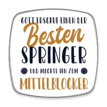 Mittelblocker Bester Springer Volleyballerin - Viereckiger Kühlschrankmagnet - Weiß - Vorne
