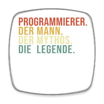 Programmierer Mann Mythos Legende Developer - Viereckiger Kühlschrankmagnet - Weiß - Vorne