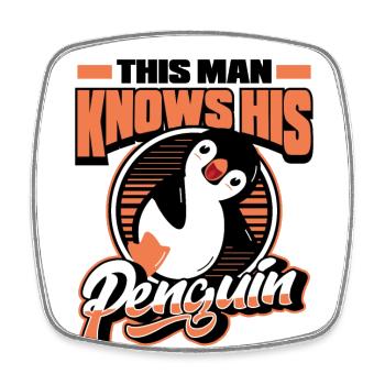 Cet homme connaît son pingouin manchot royal oiseau de mer - Magnet carré - blanc - Devant