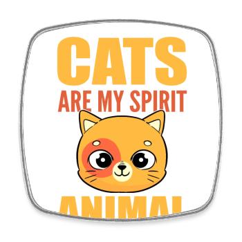 Cats Are My Spirit Animal Kätzchen Hauskatze Katze - Viereckiger Kühlschrankmagnet - Weiß - Vorne