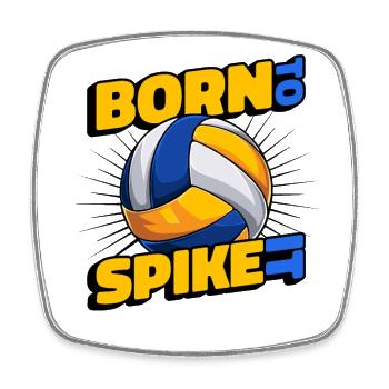 Born To Spike It Volleyballfreak Volleyballerin - Viereckiger Kühlschrankmagnet - Weiß - Vorne