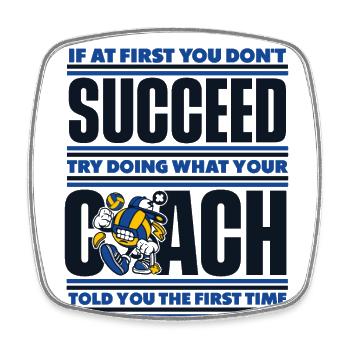 If At First You Don't Succeed Try Doing Volleyball - Viereckiger Kühlschrankmagnet - Weiß - Vorne