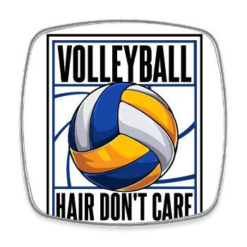 Volleyball Hair Don't Care Volleyballfreak - Viereckiger Kühlschrankmagnet - Weiß - Vorne