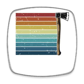 Retro Axe Throwing Competition Game Professional - Square fridge magnet - white - Front