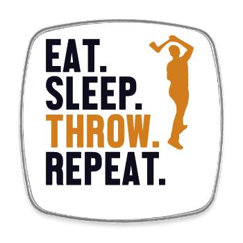 Eat Sleep Throw Repeat Axe Throwing Competition - Square fridge magnet - white - Front