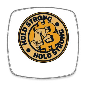 Hold Strong Blockchain Crypto Cryptocurrency - Square fridge magnet - white - Front