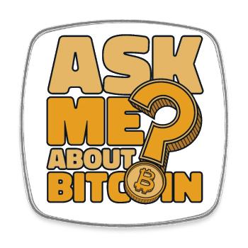 Ask Me About Bitcoin Crypto Kryptowährung - Viereckiger Kühlschrankmagnet - Weiß - Vorne