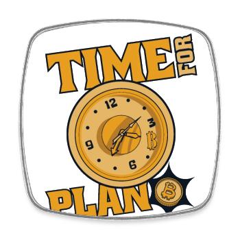 Time For Plan Bitcoin Cryptocurrency Blockchain - Square fridge magnet - white - Front
