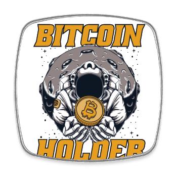 Bitcoin Holder Blockchain Crypto Cryptocurrency - Square fridge magnet - white - Front