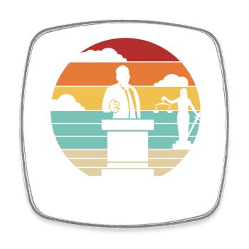 Retro Legal Counsel Attorney General Law - Square fridge magnet - white - Front