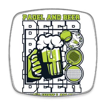 Padel Et Bière, C’est Pourquoi Je Suis Ici Padel Tennis - Magnet carré - blanc - Devant