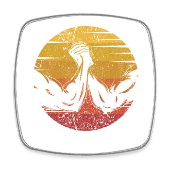 Retro Exercise Hand Wrestling Techniques Arm - Square fridge magnet - white - Front