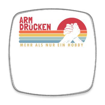 Armdrücken mehr als ein Hobby Exercise Trainer - Viereckiger Kühlschrankmagnet - Weiß - Vorne