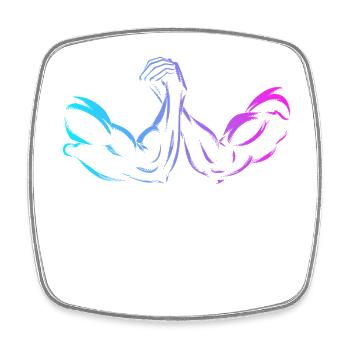 Techniques Exercise Hand Wrestling Trainer Arm - Square fridge magnet - white - Front
