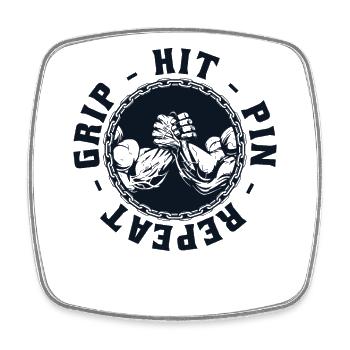 Hit Pin Répéter les techniques de lutte à la main Bras - Magnet carré - blanc - Devant