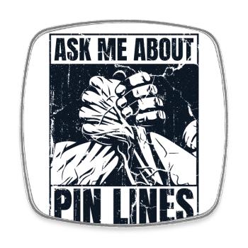 Posez-moi des questions sur l’exercice de lutte à mains nues des lignes d’épingles - Magnet carré - blanc - Devant