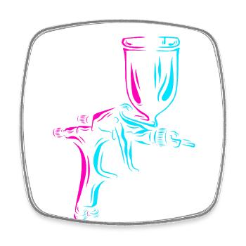 Car Spray Automotive Vehicle Auto Body Painter - Square fridge magnet - white - Front