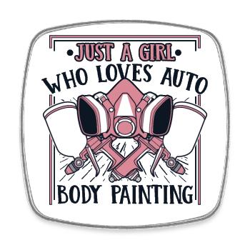 Fille Qui Aime Véhicule Voiture Spray Automobile Voiture - Magnet carré - blanc - Devant