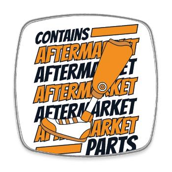 Contains Aftermarket Parts Prosthesis Foot Leg - Square fridge magnet - white - Front