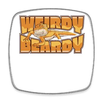 Weirdy Beardy Pogona Pet Lizard Owner Bearded - Square fridge magnet - white - Front