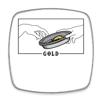 Michelangelo Creation of Adam Gold Prospecting - Square fridge magnet - white - Front