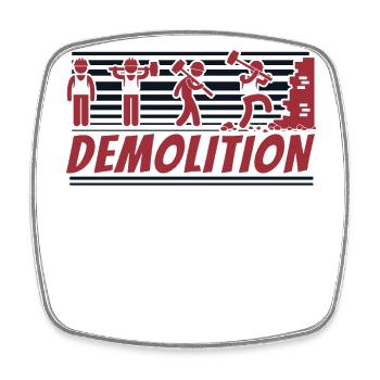 Demolition Home Improvement Home Wrecker House - Square fridge magnet - white - Front
