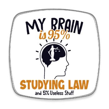 Mon cerveau étudie à 95 % les étudiants de la faculté de droit - Magnet carré - blanc - Devant