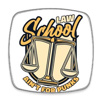 Die juristische Fakultät ist nichts für Punks. Law School University - Viereckiger Kühlschrankmagnet - Weiß - Vorne