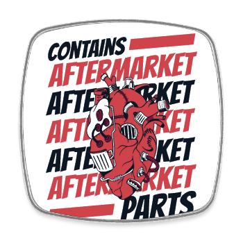 Enthält Aftermarket-Teile Katheter Open Heart - Viereckiger Kühlschrankmagnet - Weiß - Vorne