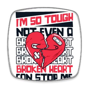 Not Even A Broken Heart Can Stop Me Open Heart - Square fridge magnet - white - Front