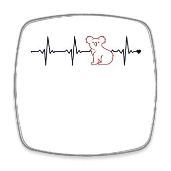 Koala Heartbeat Koalabear Phascolarctos Cinereus - Square fridge magnet - white - Front