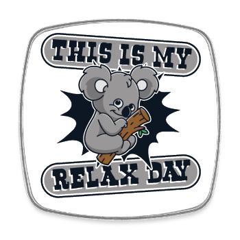 This Is My Relax Day Koalabear Eucalyptus Lover - Square fridge magnet - white - Front